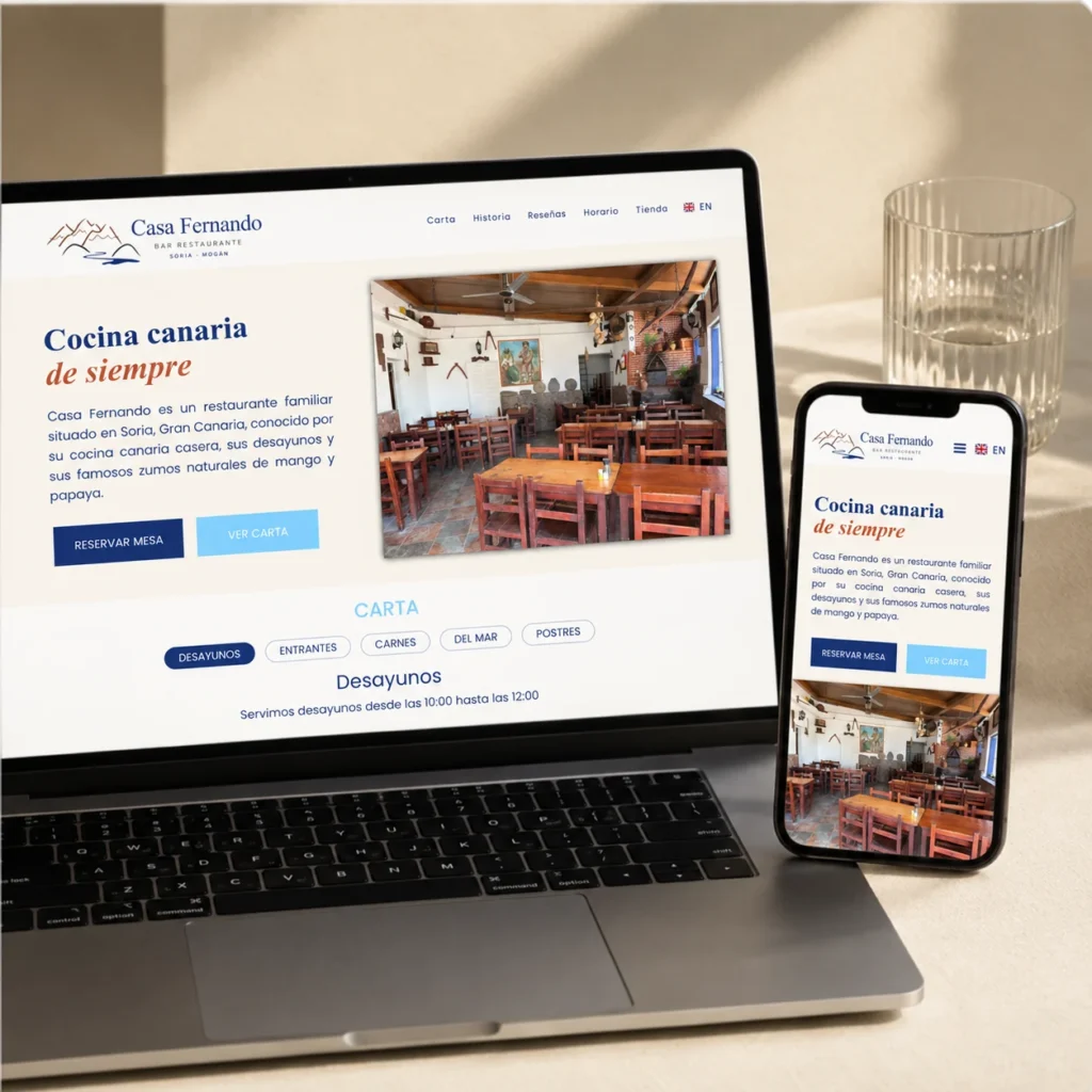 Web de Casa Fernando en ordenador y móvil